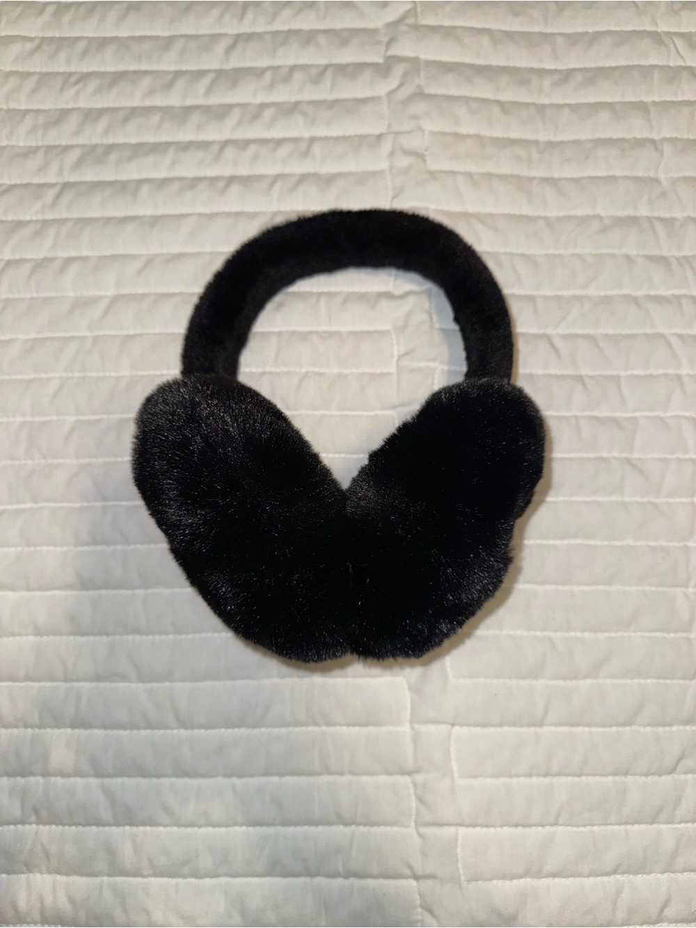 Plush Black Faux Fur Earmuffs - Women's Cold Weather Accessory